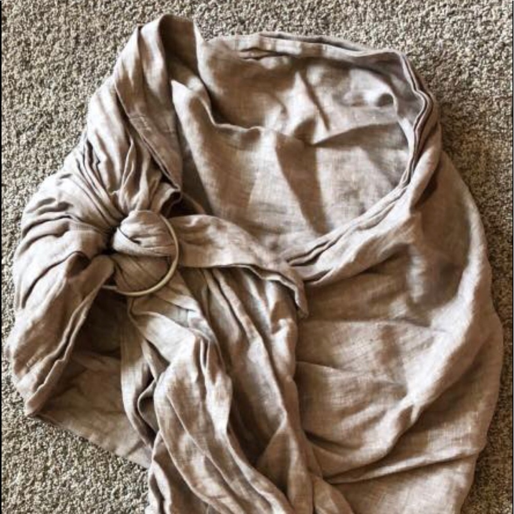 Sakura bloom chambray double linen ring sling